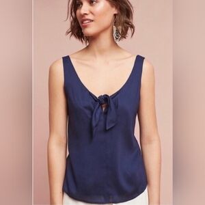 Maeve Anthropologie Verena Tie-Front Blouse Size M